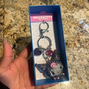 Kuromi Sparkle Charm Keychain with Purple Accents